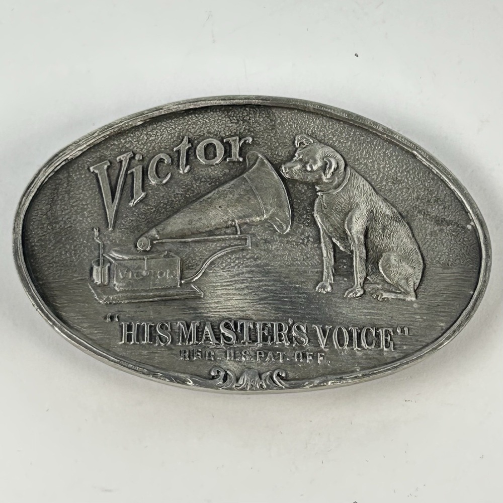 Victor His Master's Voice Nipper Dog Belt Buckle Indian Metal Craft X29